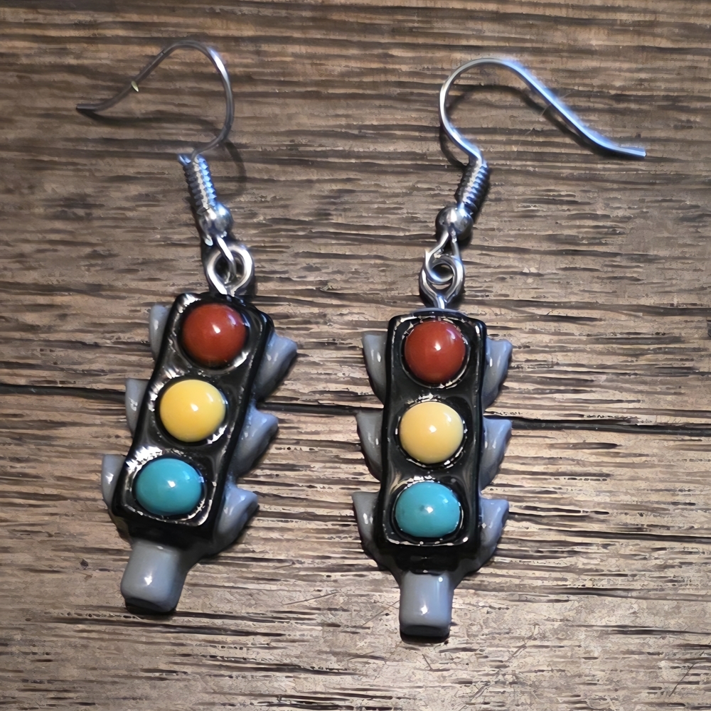 Colorful Traffic Light Earrings